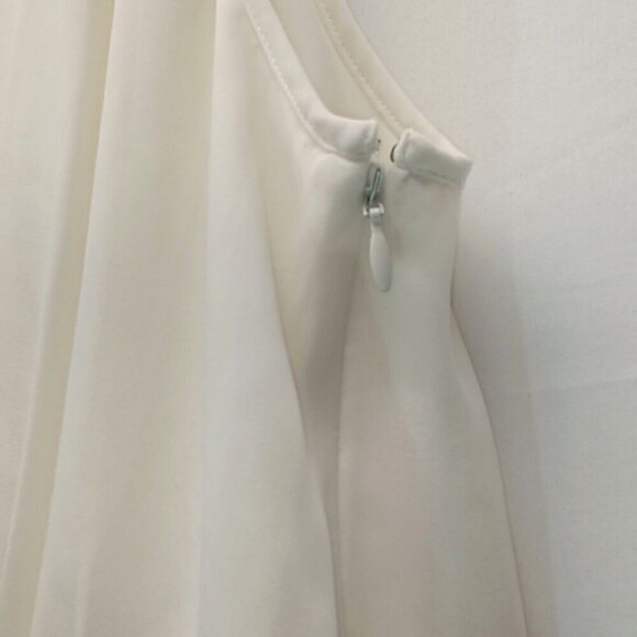 Banana Republic Ladies Size 8 Ivory Chiffon Draped Sleeveless Dress Sheer GUC - Picture 5 of 11